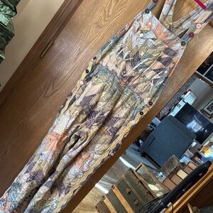 Magnolia Pearl peace Junkie Patchwork Quilted Overalls in Earth Tones